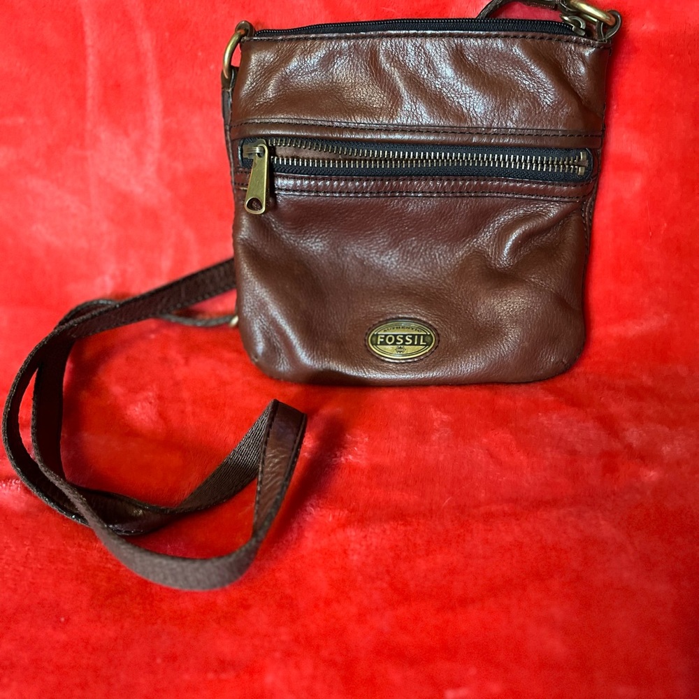 Brown Leather Fossil Crossbody Purse